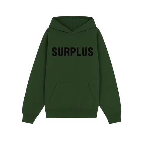 surplus logo hoodie / army green + black
