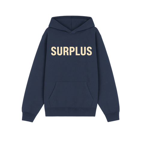 surplus logo hoodie / faded navy + cream