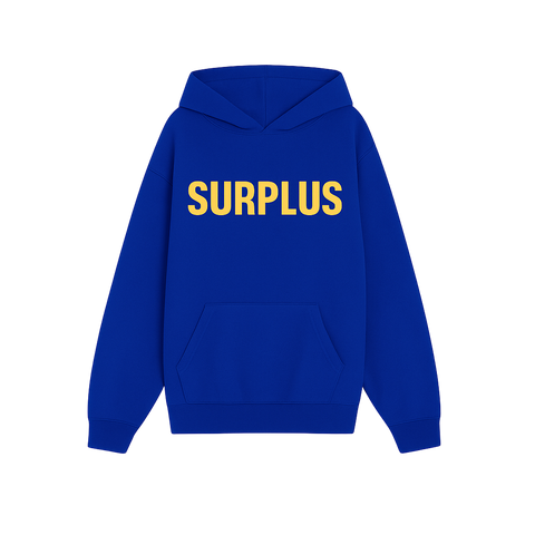 surplus logo hoodie / royal blue + yellow