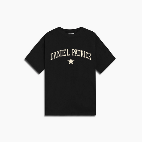 DP varsity star tee / black/natural