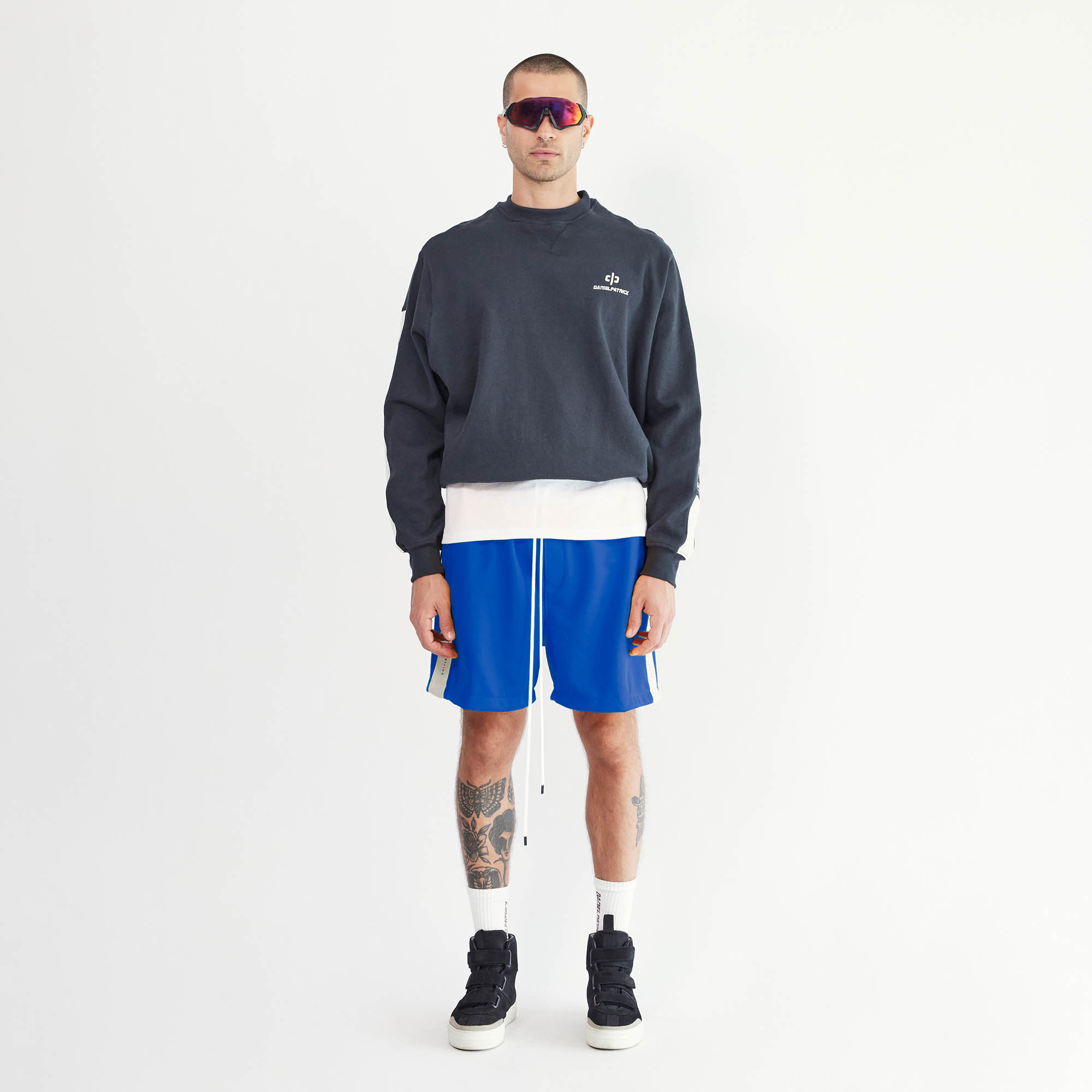 Classic Gym Short in Cobalt/Ivory