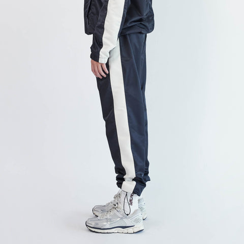 Classic Parachute Track Pant in Black + Ivory