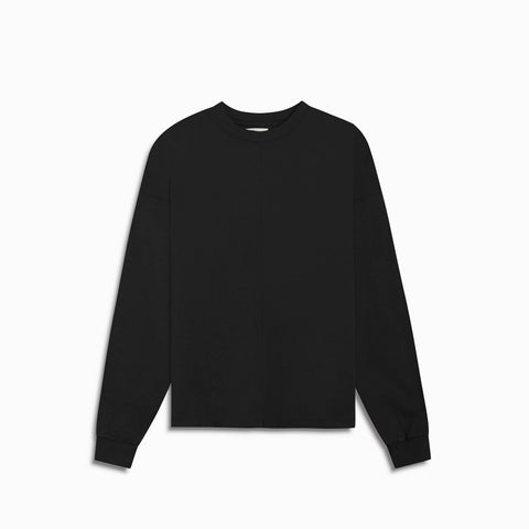 standard l/s crew / washed black