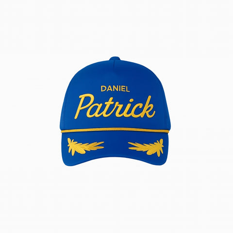 monaco trucker cap / blue + gold