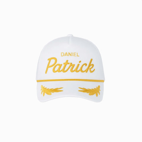 monaco trucker cap / white + gold